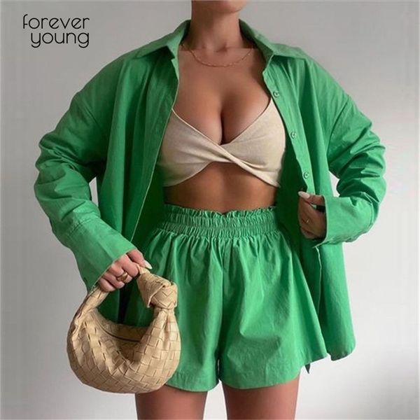 

women tracksuits shirt with mini shorts cotton two pieces sets fashion clothing outfits women blouses fashion tracksuits 220810, White