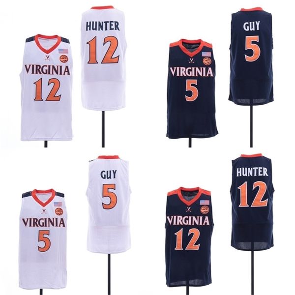 CeoA3740 5 Kyle Guy Virginia Cavaliers Trikots 12 De'Andre Hunter UVA College Basketball Trikot Herren