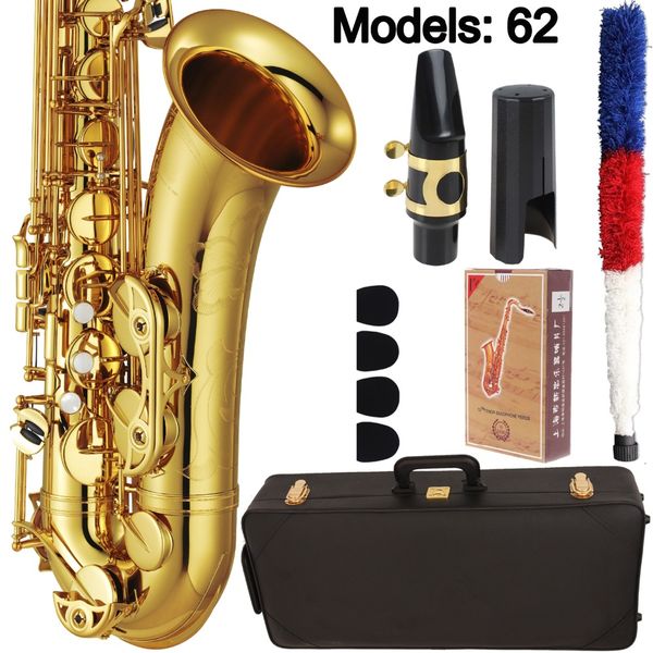 

mfc tenor saxophone 62 gold lacquer nickel-plated keys sax tenor mouthpiece ligature reeds neck musical instrument accessories