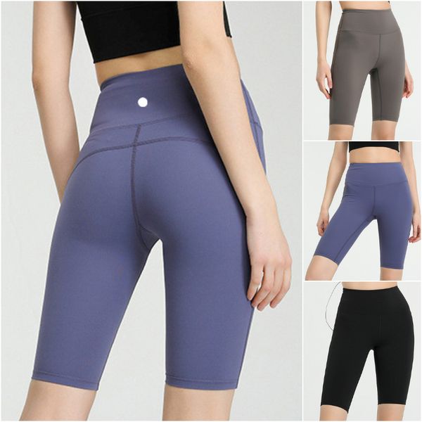 

lu-yk03 luxury slim shorts womens yoga outfit skinny pants high waist running exercise short pants fitness wear girls elastic sportswear, White;black