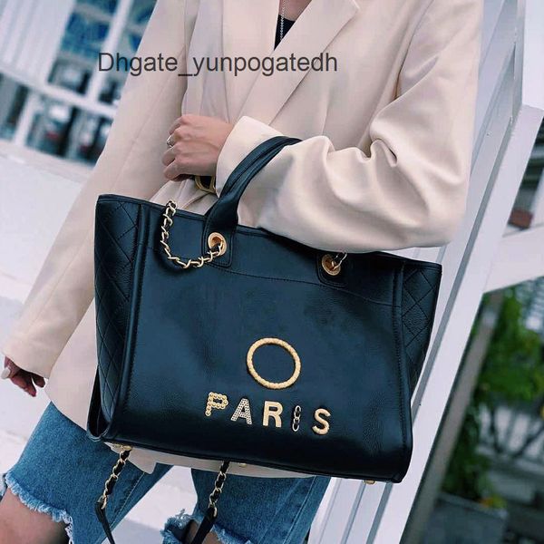

luxury women's classic handbags beach bags brand ch metal badge tote bag designer small mini evening handbag female capacity large leat, Black;red