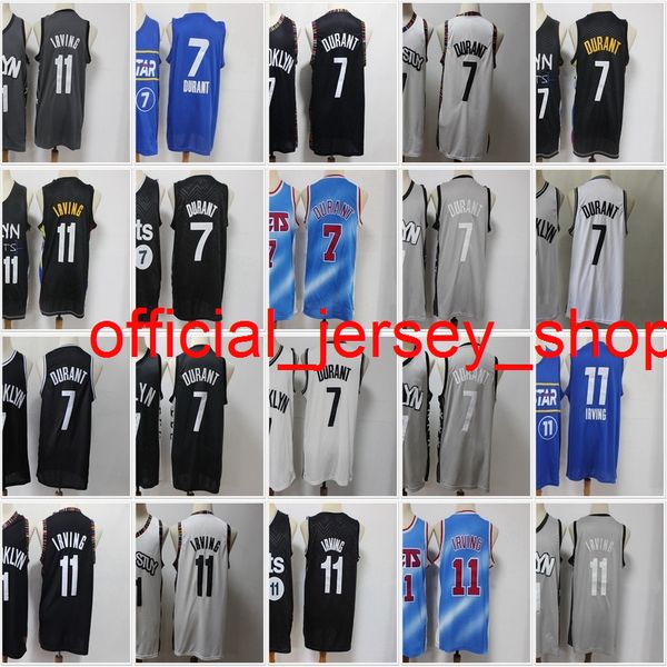 2021 NACC Basketball Jerseys Mens Jersey 7 Kevin Durant 11 Kyrie Irving 13 James Harden 72 Biggie Azul Branco Preto Gray Costura