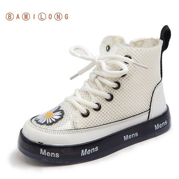 

bamilong children shoes boys high mesh shoes girls casual sport shoes kids sneakers autumn fashion students short boots lj201202, Black;red