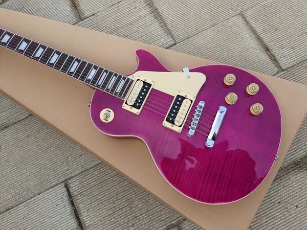 

lp electric guitar, purple tiger gradient, mahogany body, tremolo, in stock