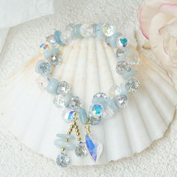 Bracelets de charme Pulseira de estilo coreano Fresh para mulheres Cristal de verão feminina Magic cor Magic Love Hand String Jewelry GiftCharm Lars22