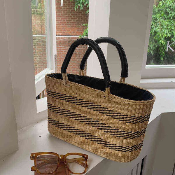 

straw bags for women summer hand-woven rattan handmade woven purse wicker beach bohemia bali handbag bolsos mimbre 220512