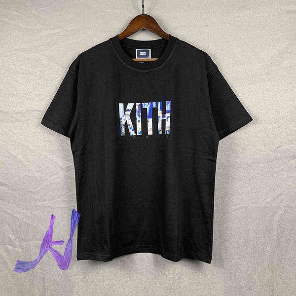 

kith t-shirt men women 1:1 copy fashion loose short sleeves casual t shirt anime kawaii clothing, White;black