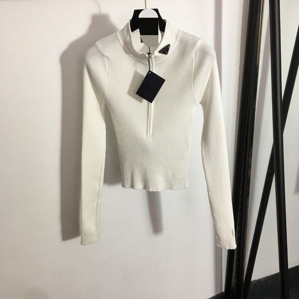 

702 2022 milan runway summer brand same long sleeve women's black white gray crew neck womens meiyi