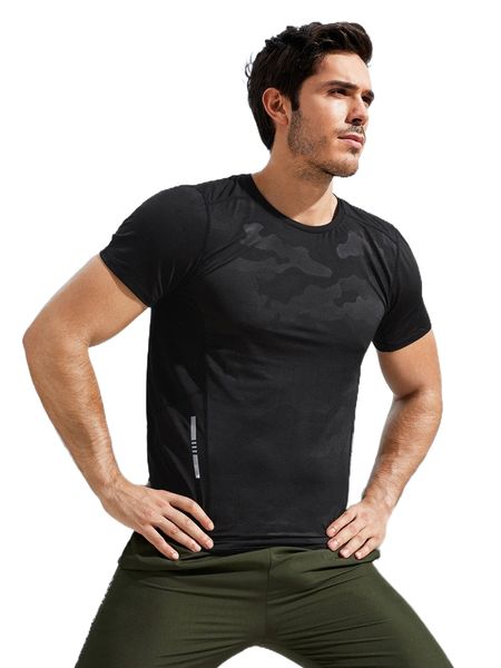 

men graphic & geo print sports tee 60sj#, White;black