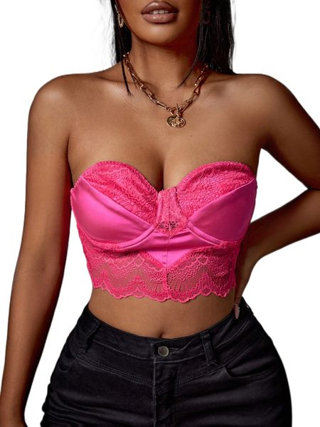 

sxy lace bustier tube o86d#, White