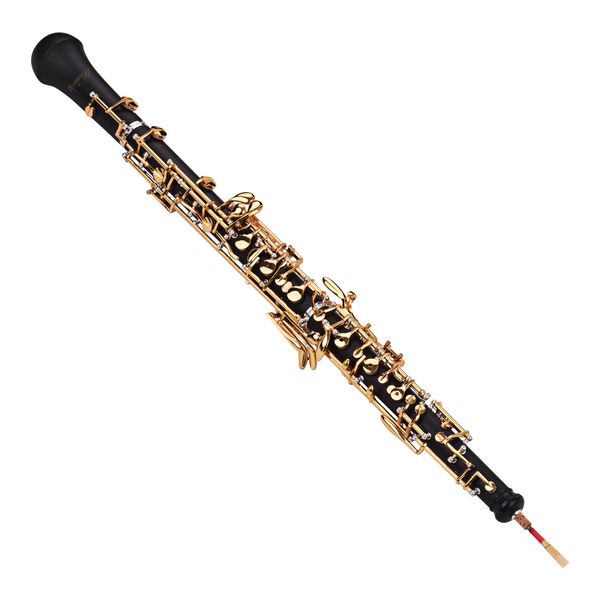 

professional c key oboe semi-automatic style woodwind instrument with oboe reed gloves leather case carry bag