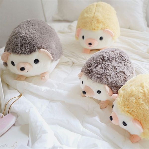 Chegada fofa de desenho animado pluxus hedgehog bonecas de algodão macio recheado kawaii hedgehog luxuh baby brinquedos de aniversário para crianças lj201126