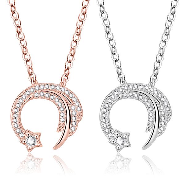 

chains 925 sterling silver meteor love star zircon necklace women clavicle chain choker collier