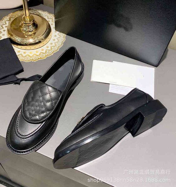 

slippers spring round head cowhide hollow heel flap simple celebrity single shoe women's leather shoes one foot pedal, Black