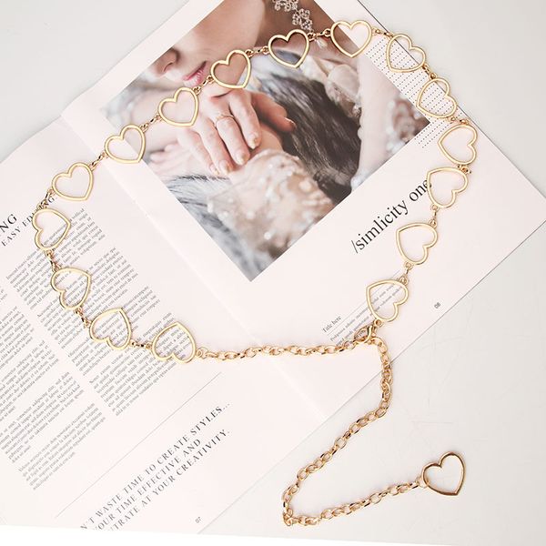 

fashion alloy belly chain heart shape waist chains for women trendy waist belts waistband classic jewelry gifts, Silver