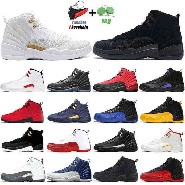 

original 12s jumpman basketball shoes 12 utility university gold twist dark concord indigo taxi reverse game royal mens trainers sports, Black;white