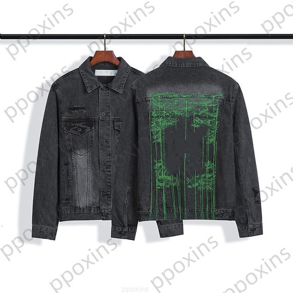 

offs men's jacket chaopai embroidered arrow denim casual men and women lovers loose mens winter jackets windbreakers coat, Black;brown