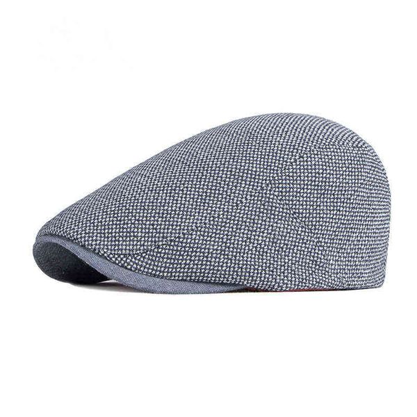 

breathable men ivy cap spring summer vintage flat cap british style male beret hat outdoor sport cabbie duck mouth visor dropship j220722, Blue;gray