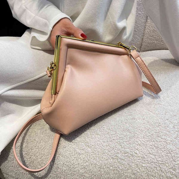 

2022 luxury bags cloud women's spring solid color clip bag simple and versatile messenger bag