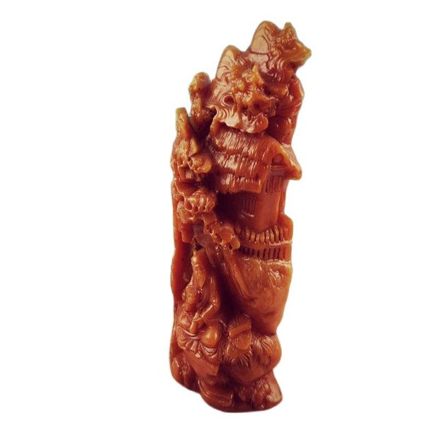 

china shoushan stone old hand carved decoration statue, Silver