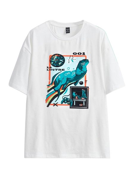 

x sophianoel men letter & cartoon graphic tee h3zw#, White;black