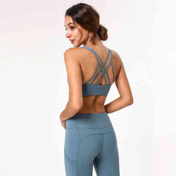 

lu-1946 lulu bras sports fitness bra nude yoga vest back shockproof adjustable suspender running fast drying gathering underwear 43au, Red;black