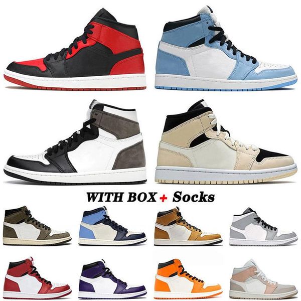 

whole 1 1s basketball shoes university blue mid banned dark mocha barely orange jumpman trainers sneakers siz215l