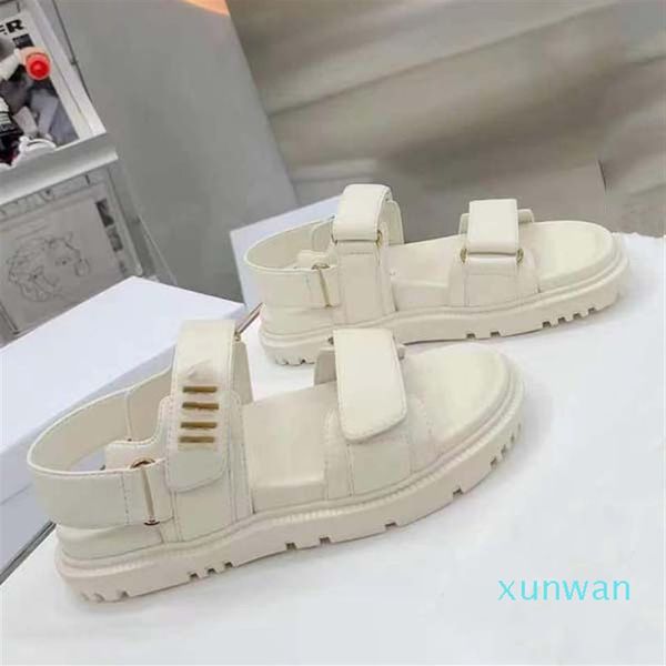 

level woman luxury crystal calf leather platform sandals designer women's flat shoels 35-41291l, Black