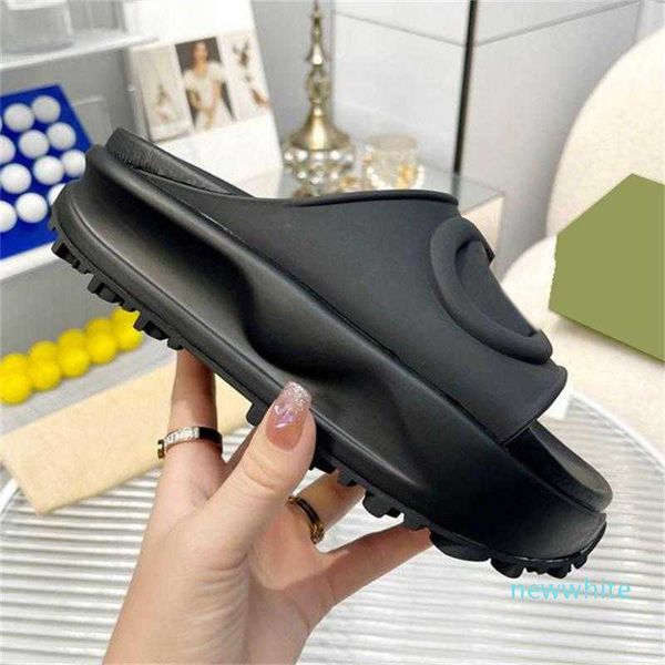 

women's slide slippers sandals with interlocking g designer sandal platform slides mens flip flops summer shoes fashion wide slipper wi, Black