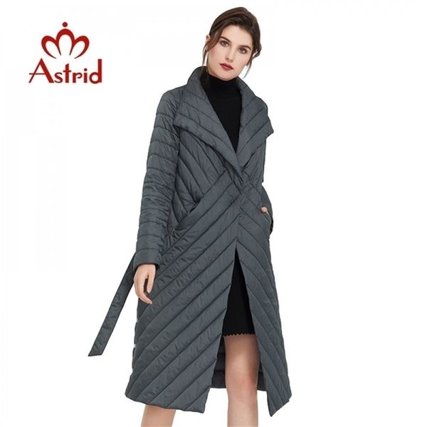 

astrid arrival spring classic style length women coat warm cotton jacket fashion parka outwear am7091 y201012, Black