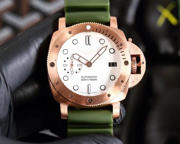 

v7 factory ladies watch 316l fine steel 42mm 2555 automatic mechanical movement rubber watchband pin button sapphire glass mirror, Slivery;brown