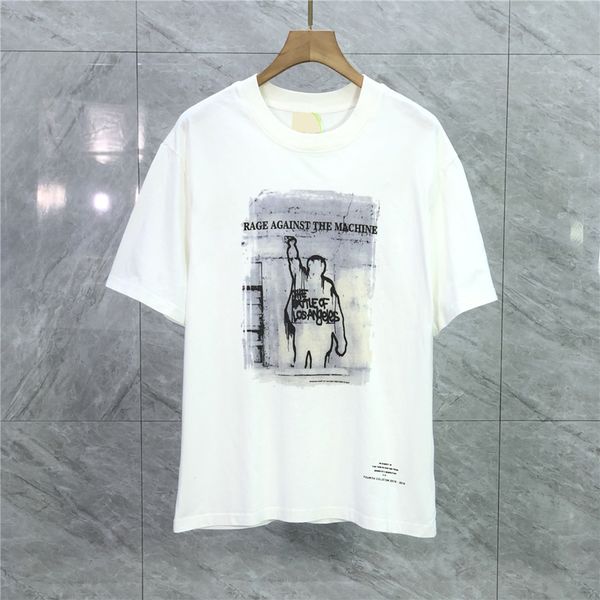 

2022 usa europe distressed vintage t shirt high street tee spring summer fashion skateboard men women tshirt, Black;brown
