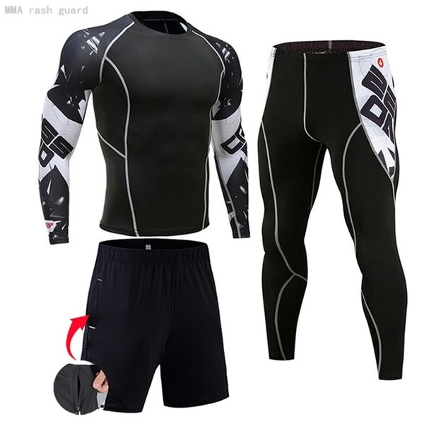 Gym Men's Running Fitness Sportswear atlético Treinamento físico Roupas Esportes Terreno Jogging Rashguard Homem Kit MMA 220518