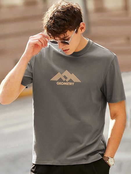 

men geo and letter graphic tee i0nx#, White;black