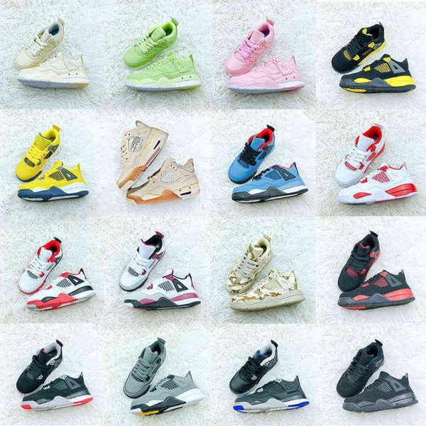 

2023 basketball 4s shoes 4 jordns pink kids iv designers jumpman outdoor sports sneaker sail muslin fire red white oreo cool grey pure money, Black