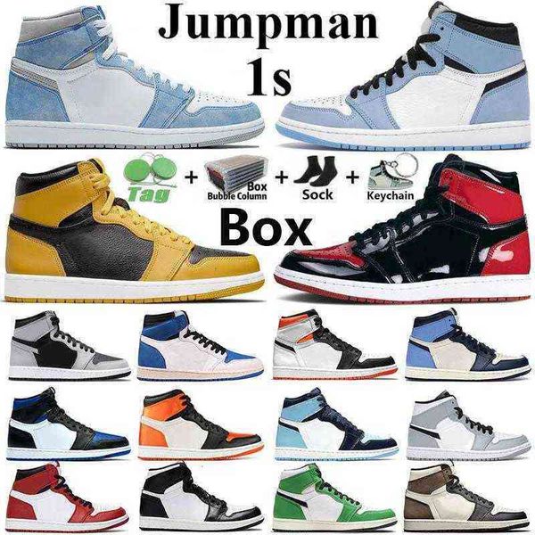 

with box 1 high og jumpman 1s mens basketball shoes bred patent pollen ts hyper royal university blue obsidian unc dark mocha 3 chicago, Black;blue