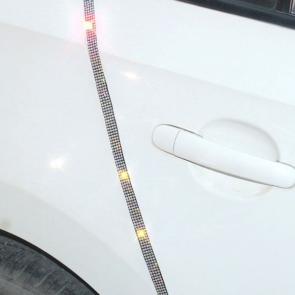 

4pcs car door edge protector sticker strip color rhinestone crystal anti collision edge guard scratch protector diy car-styling