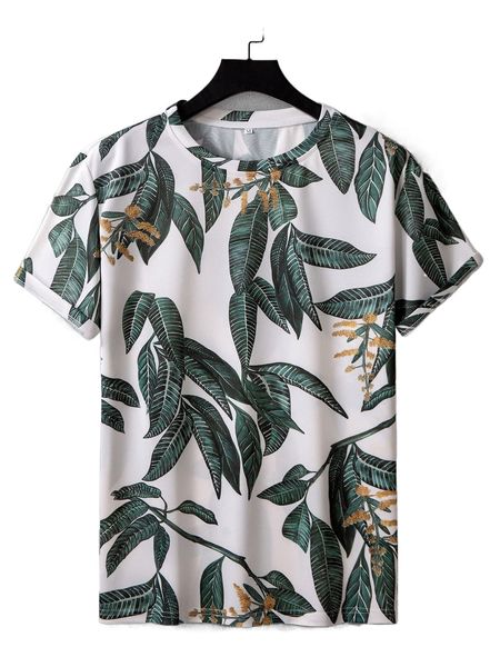 

men plants print tee 60x6#, White;black