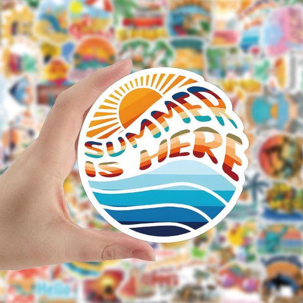 

50pcs summertime stickers non-random for car bike luggage sticker lapskateboard motor water bottle snowboard wall decals kids gifts