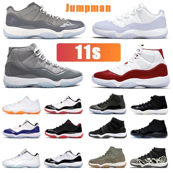 Sapatos tênis 11s 11s Basquete Tênis Pure Violet Cherry Men Women Cool Gray Concord Pantone Sneaker Trainers