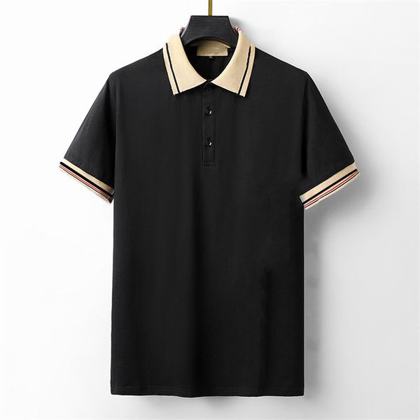 

designer men's french brand polo shirts luxury t-shirts women's fashion lapel business short sleeve classic shirts m-xl3, White;black