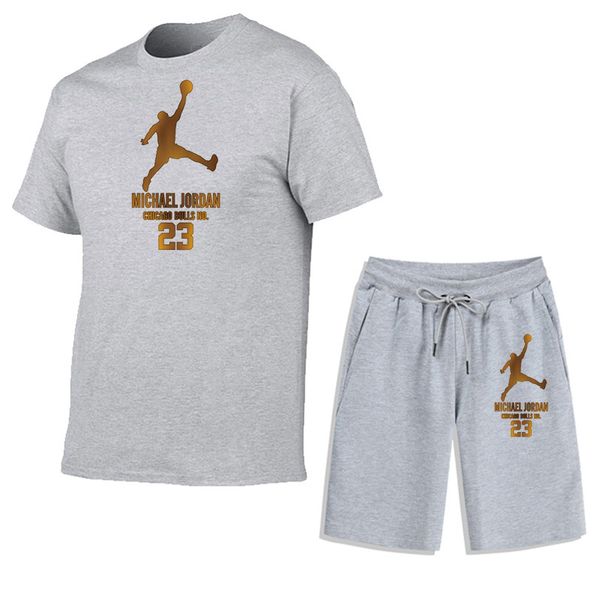

mens fashion tracksuits summer casaul slim fit sporting suit mens designer sportswear tshirt+shorts two pieces shorts sets s-xxl top, Gray