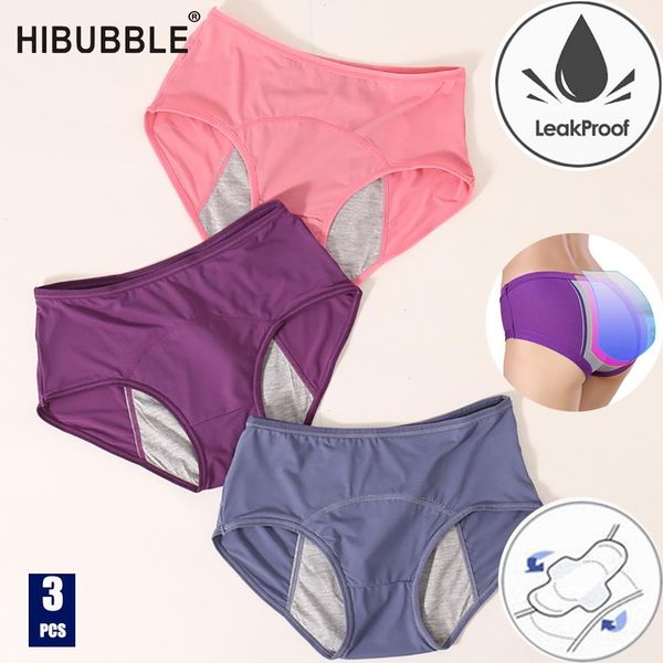 

3pcs menstrual panties physiological pants leak proof women underwear period mesh breathable briefs plus size l-8xl, Black;pink