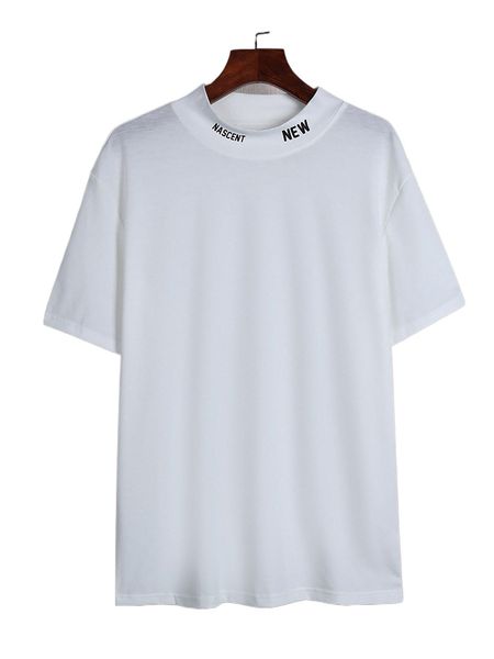 

men letter graphic mock neck tee a8gg#, White;black
