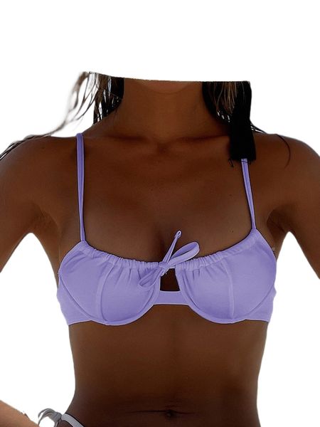 

tie front underwire bikini c485#, White;black