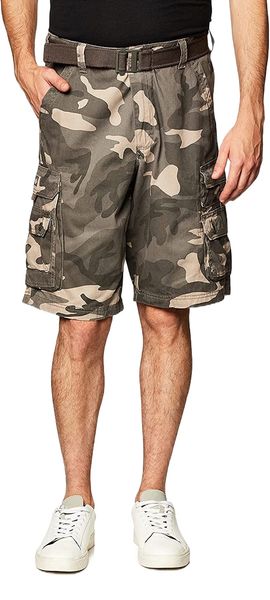 

men's dungarees belted wyoming cargo short n81d#, White;black
