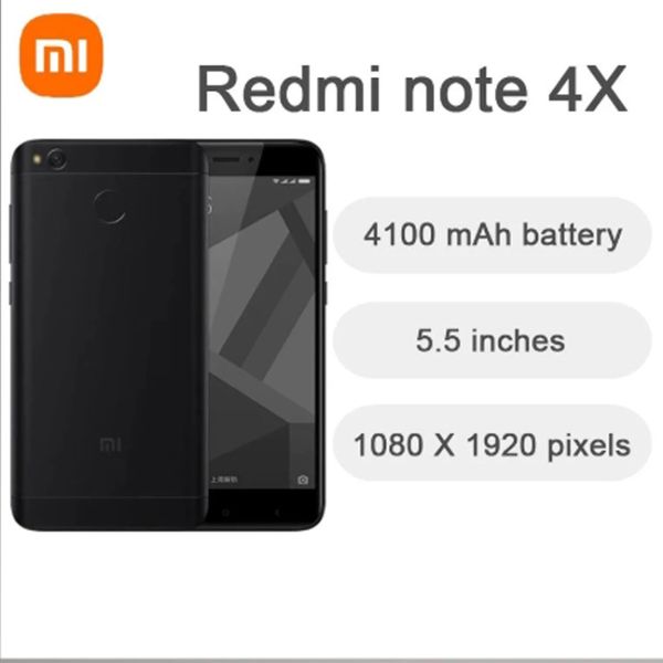 Восстановленные сотовые телефоны Смартфоны Xiaomi redmi Note 4X 5,5-дюймовый восьмиядерный процессор 13MP, глобальная версия, 3G RAM, 32G ROM, мобильные телефоны Android, LTE, разблокированные celulares