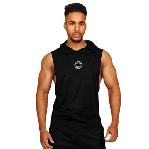 Muscleguys Marke Mit Kapuze Gym Kleidung Herren Baumwolle Sport Sweatshirt Fitness Weste Bodybuilding Tank Top Männer Muscle Ärmelloses Shirt 220621