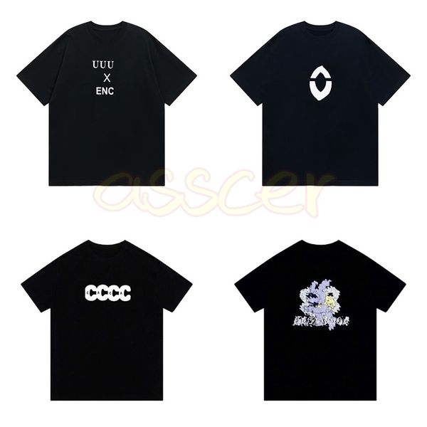 

fashion mens black t shirts summer womens letter printing polos tee man women short sleeve size m-xl, White;black