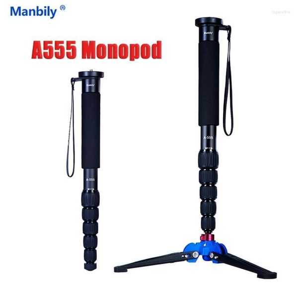 Manbily A555 Hafif Monopod Alüminyum Tripod Pografi Telefon Video Sahibi Dijital SLR Kamera Tripodları Loga22